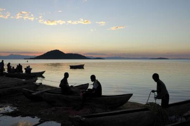 Fishing boats at Lake Malawi.