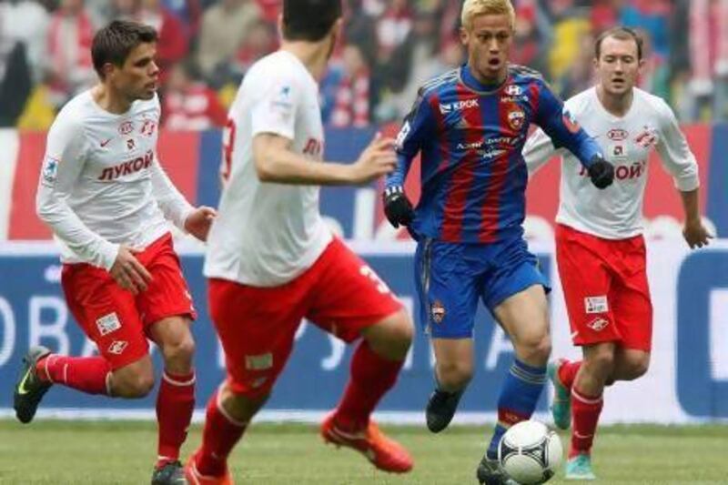 Keisuke Honda of CSKA Moscow is among those of the Japan national team playing professionally in Europe, which has left the J-League a shallower talent pool.