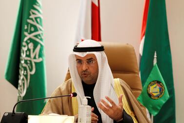 GCC secretary general Dr Nayef Al Hajraf during a news conference at the bloc's 41st Summit in Al Ula, Saudi Arabia, in January. Reuters