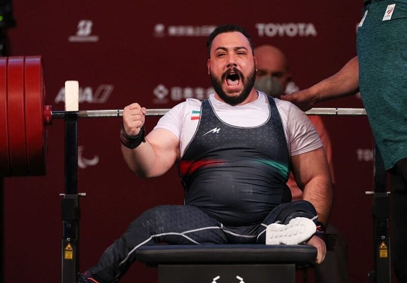 Rouhollah Rostami won gold for Iran in the powerlifting. Tasnim News