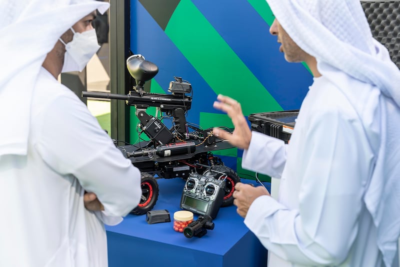 The Emirates Sniper – a remote controlled vehicle, with a gun attached, that sends live footage back to a control room – is being displayed by the Ministry of Interior. UAE Innovates runs until February 16.