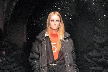 Sweatshirts with football-style numerals at Chanel 
