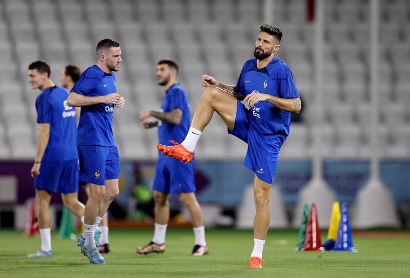 France's Olivier Giroud during training. Reuters
