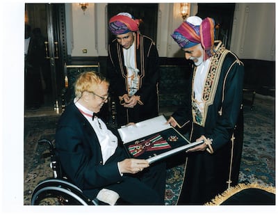 From left, the late Italian director Franco Zeffirelli with Oman's late ruler Sultan Qaboos at the inauguration of the Royal Opera House Muscat in 2011. Photo: Royal Opera House Muscat