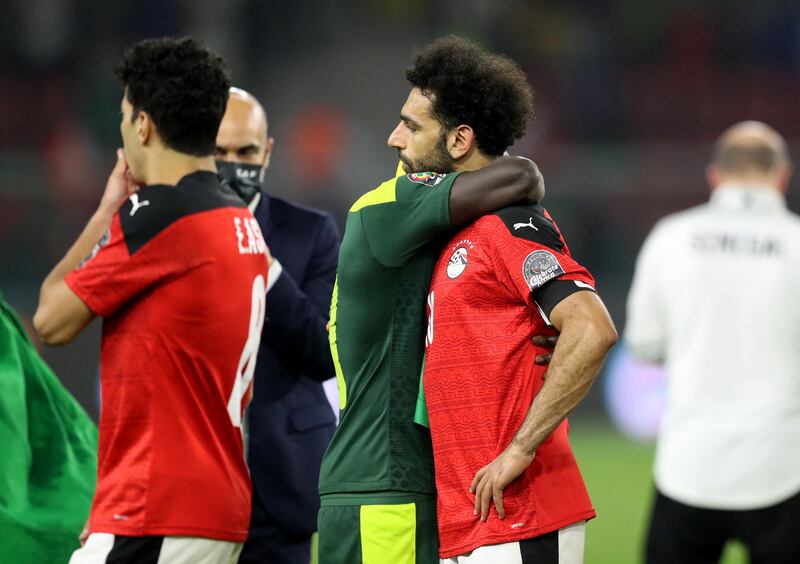 Egypt's Mohamed Salah looks dejected after losing the Africa Cup of Nations final. Reuters