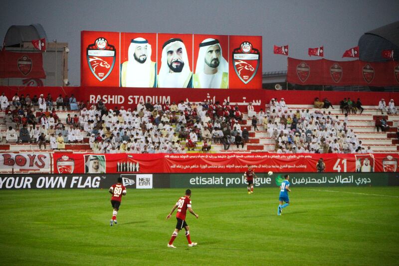 Dubai, UAE, December 6 2012: 

Al Ahli and FC Dibba battled it out tonight at the Rashid Stadium. Al Ahli came out on top, winning 1-0.

A wider view of the pitch.

////for final shot////

Lee Hoagland/The National