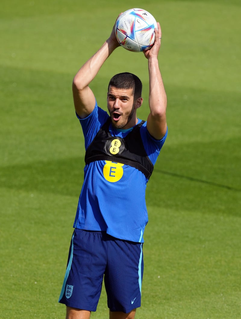 England defender Conor Coady during training in Qatar. PA