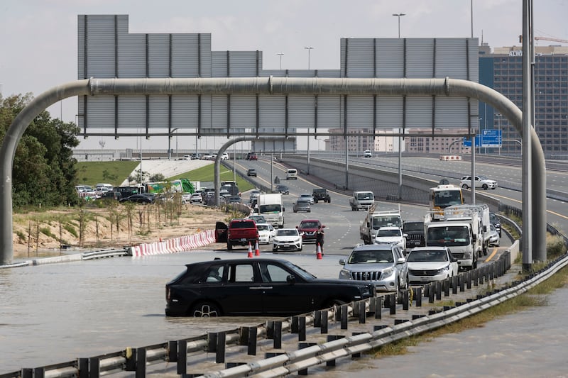 Many cars were abandoned in Dubai due to the flooding. Antonie Robertson / The National