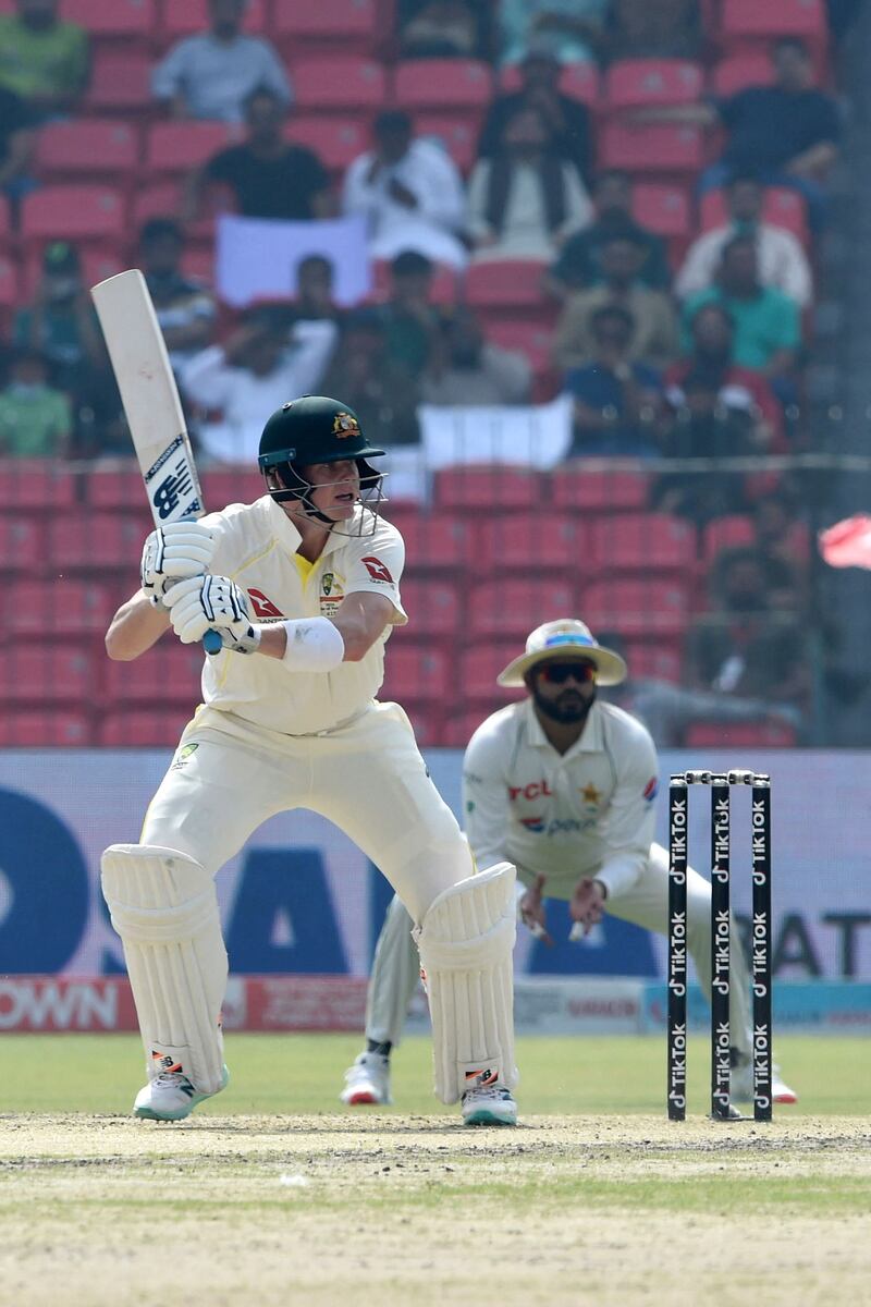 Steve Smith scored a fifty on the first day of the third Test against Pakistan. AFP