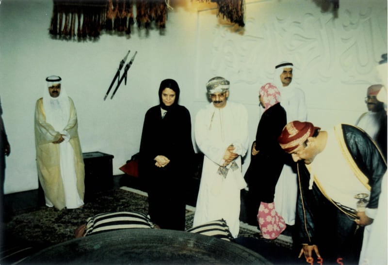 Aisha Al Sayyar, second from left, visits Oman as part of the UAE delegation in 1996. Photo: Aisha Al Sayyar