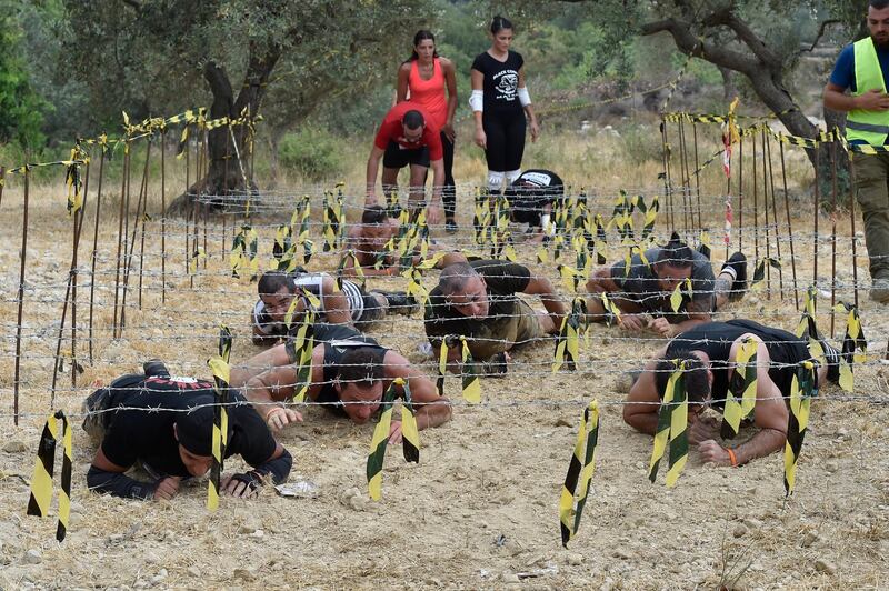 A participant takes part in the annual of Hannibal race Lebanon 2019 in Zen village, district of Batroun north Beirut, Lebanon. More than eight hundred Lebanese and foreign Participants took part in an eight km obstacle race. Courses are uniquely designed to test mental and emotional fitness. EPA