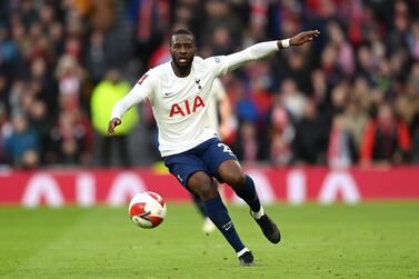 LONDON, ENGLAND - JANUARY 09: Tanguy Ndombele of Tottenham Hotspur in action during the Emirates FA Cup Third Round match between Tottenham Hotspur and Morecambe at Tottenham Hotspur Stadium on January 09, 2022 in London, England. (Photo by Alex Davidson / Getty Images)