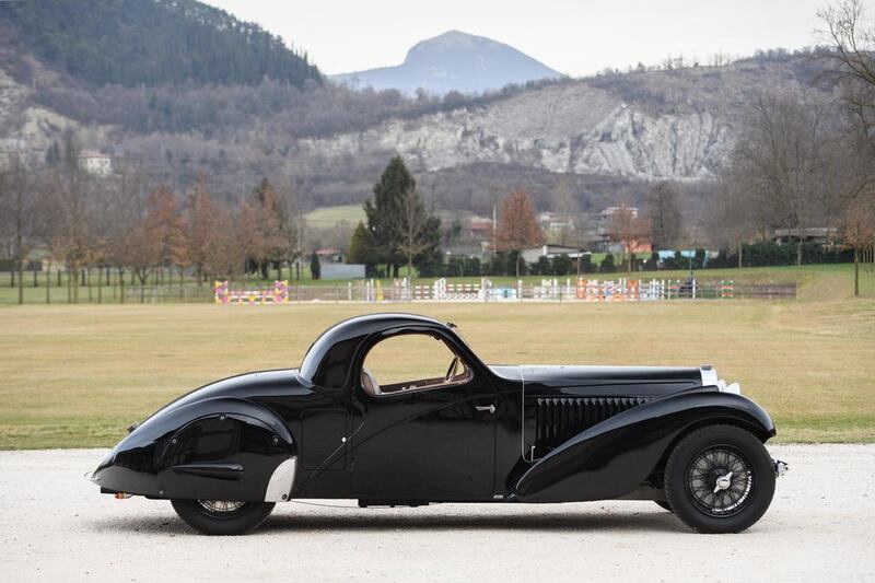 1935 Bugatti Type 57 Atalante Prototype (€2.8m to €3.2m [Dh11.3m to Dh12.9m]). Courtesy RM Sotheby’s