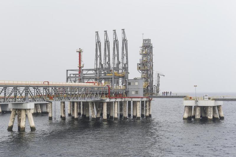 The Fujairah oil tanker terminal in the port of Fujairah, one of the world's biggest bunkering hubs. Antonie Robertson / The National