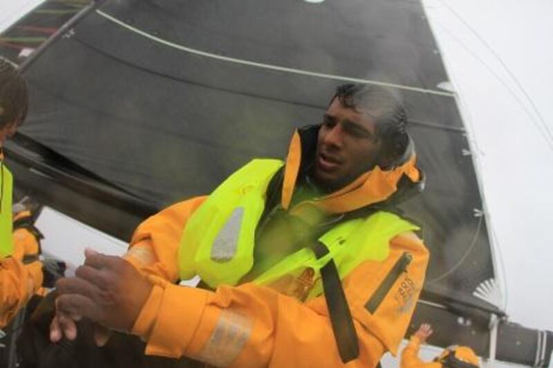 Abu Dhabi's Adil Khalid onboard Azzam in heavy weather