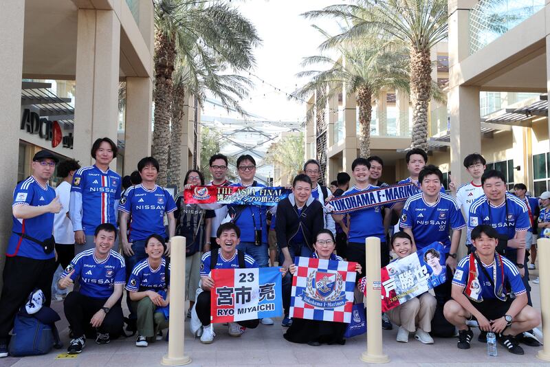 Yokohama fans at the Hazza Bin Zayed Stadium in Al Ain. Chris Whiteoak / The National