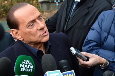 Former prime minister of Italy and owner of AC Milan Silvio Berlusconi. AFP