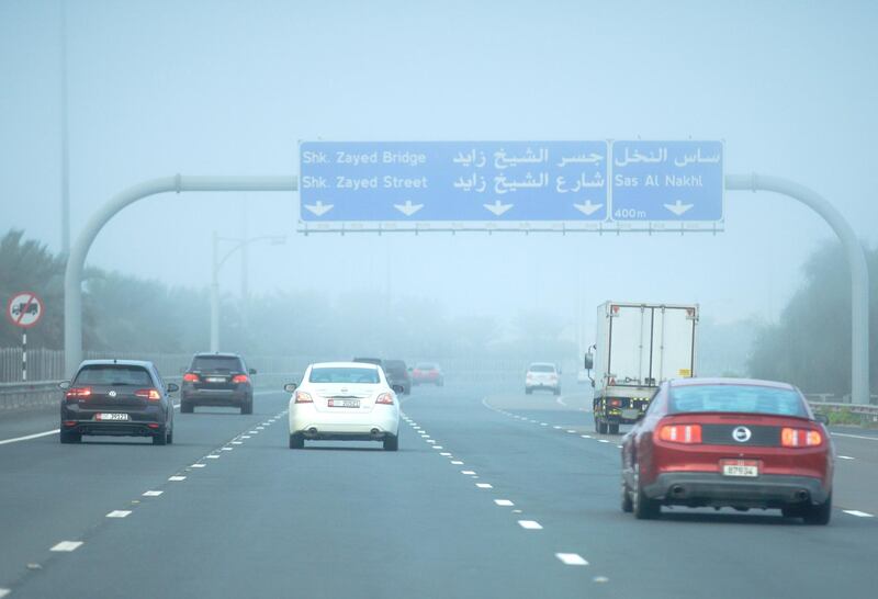 Abu Dhabi, United Arab Emirates, December 6, 2020.   Foggy morning at the central Abu Dhabi.
Victor Besa/The National
Section:  NA
For:  Standalone/Stock Images