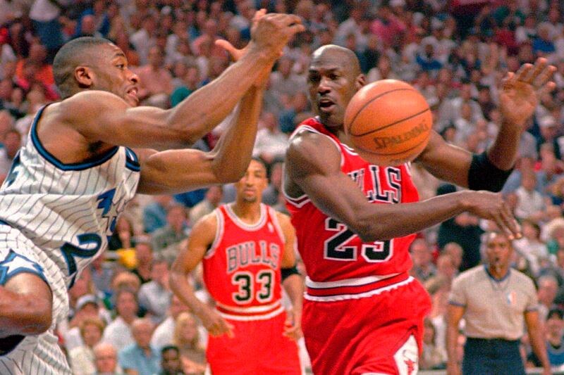 Jordan during the Chicago Bulls Eastern Conference Finals game, on May 25, 1996 in Orlando, Florida. AP