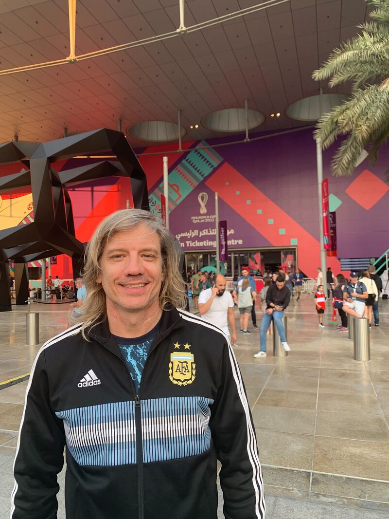 Federico Delaney, 47, who flew from Miami to be in Doha, hasn't given up hope of cheering on Lionel Messi's side

