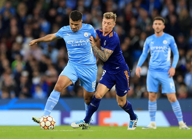 Rodri - 8: The anchorman at the base of City’s slick midfield and bossed middle of park despite being up against Kroos and Modric. Couldn’t get track back quick enough to prevent Vinicius Junor scoring. Reuters