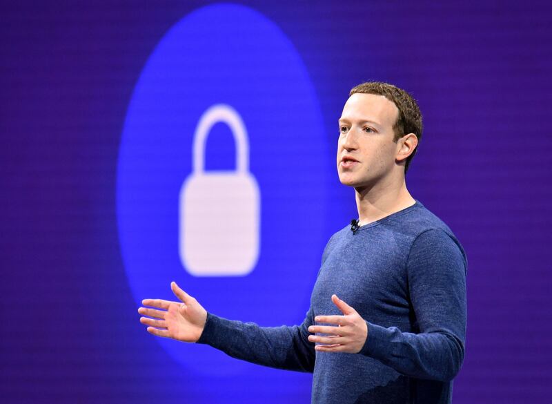(FILES) In this file photo taken on May 1, 2018 Facebook CEO Mark Zuckerberg speaks during the annual F8 summit at the San Jose McEnery Convention Center in San Jose, California. Facebook is working to prevent livestreams of terror attacks such as the one in New Zealand but it does not plan to introduce a delay on live feeds, CEO Mark Zuckerberg said. Zuckerberg, in an interview with ABC's "Good Morning America" broadcast on April 4, 2019, also said he had confidence in measures put in place by Facebook to prevent interference in next year's US presidential election. / AFP / JOSH EDELSON
