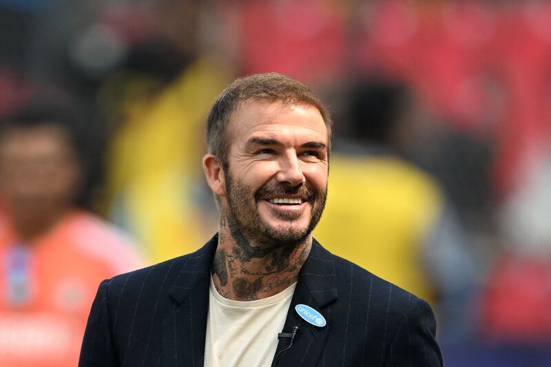 David Beckham during the World Cup semi-final in Mumbai. AFP