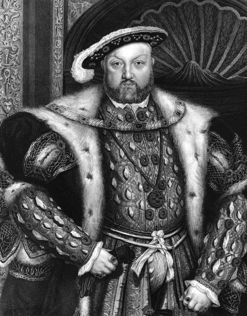 Circa 1540, A portrait of King Henry VIII (1491 - 1547), an engraving by T A Dean from a painting by Holbein. (Photo by Hulton Archive/Getty Images)