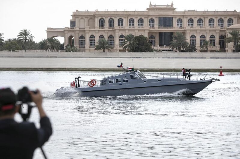 A Sudanese-made Fast Attack Craft FAC-19, is presented during a Navdex live demo. Silvia Razgova / The National