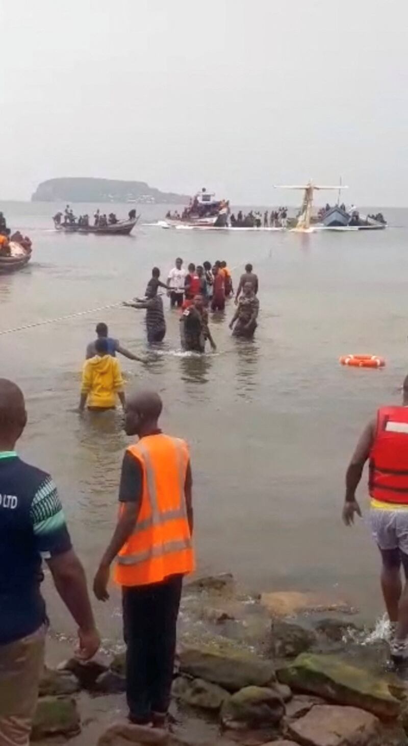 The Precision Air plane in Lake Victoria.  Reuters