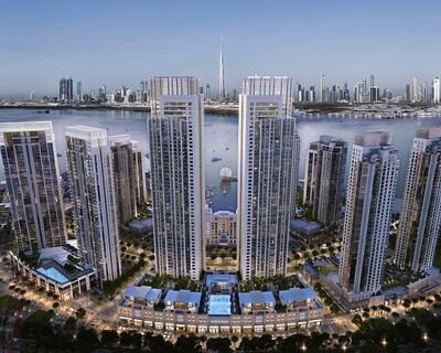 Dubai, UAE; January 17, 2016: Emaar Properties launches ‘Harbour Views’ residences in The Island District of Dubai Creek Harbour. The 6 sq km integrated two-tower development with a three-level podium will be the tallest residential project of its kind in the Island District and will be defined by its central location and views. Courtesy Emaar *** Local Caption ***  Harbour Views at Dubai Creek Harbour 3.jpg