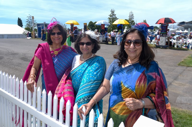 Some of the attendees in their colourful saris. 