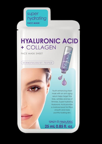 A face mask with hyaluronic acid will hold you in good stead mid-air. Photo: Skin Republic