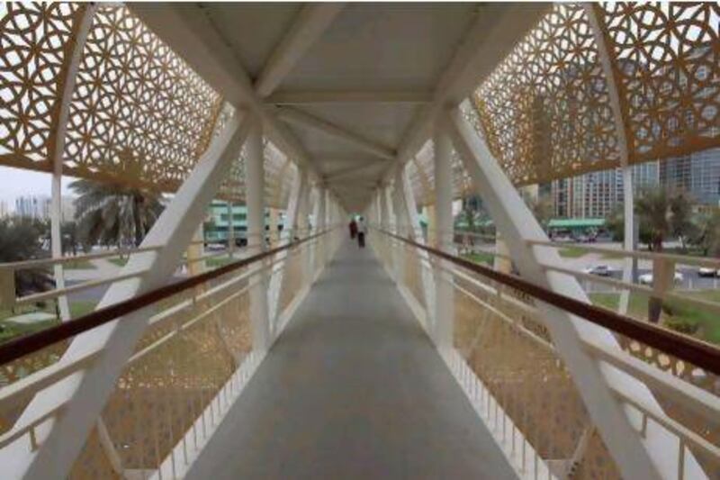 Few people have been using the new pedestrian bridge across Muroor Road, opposite the main bus station in Abu Dhabi.