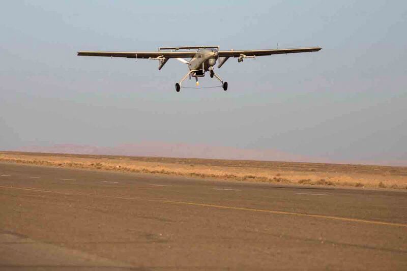 A military unmanned aerial vehicle prepares to land. AFP