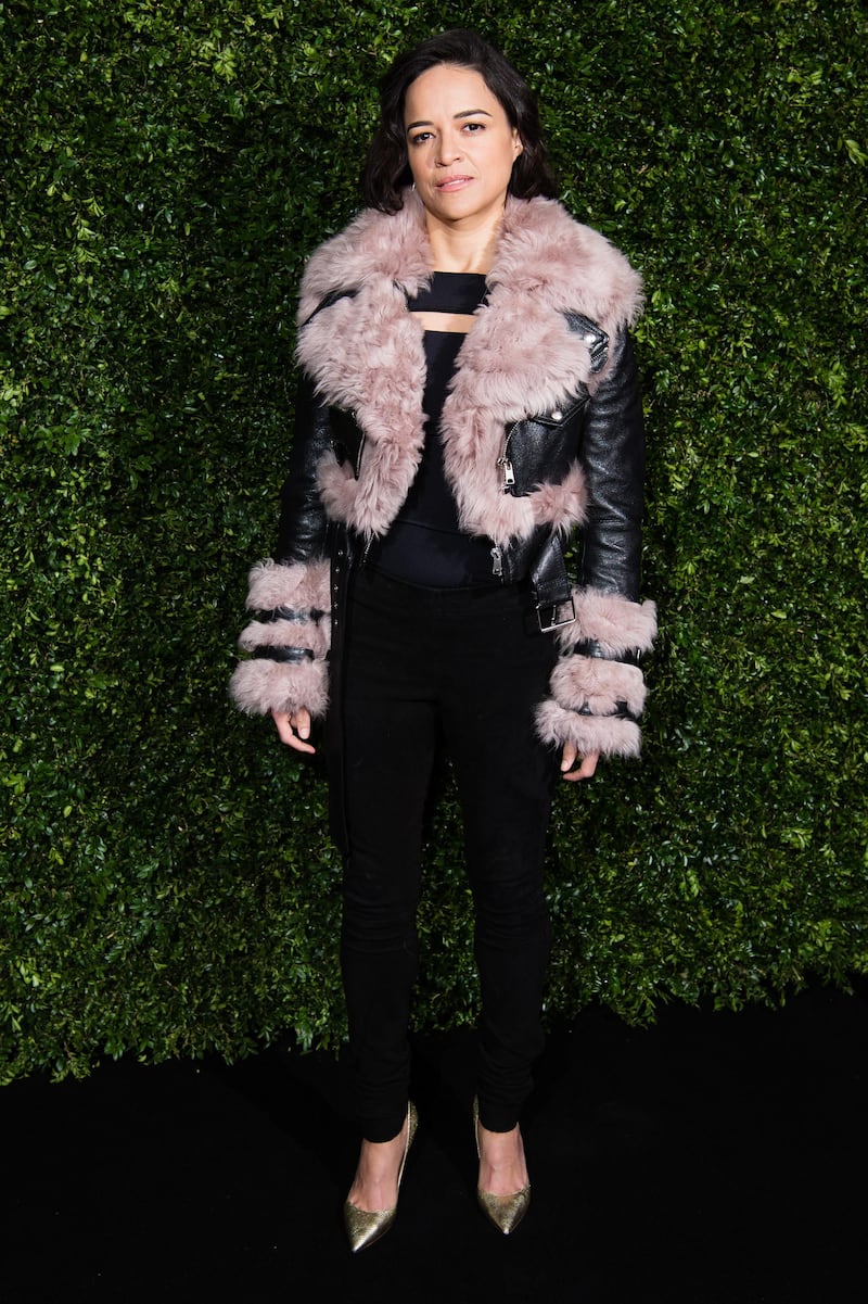 Michelle Rodriguez attends the Charles Finch & Chanel pre-BAFTAs dinner at Loulou's, London on February 9. Getty Images