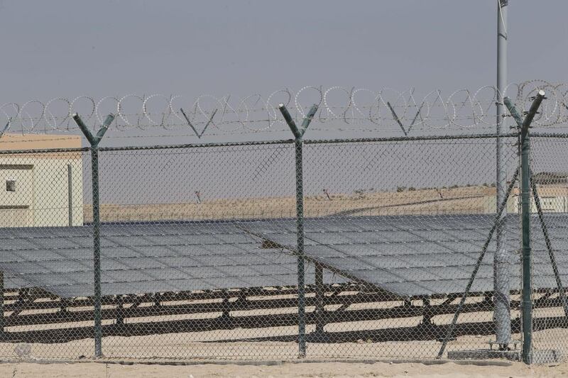 Sheikh Mohammed Bin Rashid Al Maktoum opened the first phase of the Mohammed bin Rashid Al Maktoum Solar Park in Seih Al Dahal, Dubai on Thursday. Access to the solar park was not given to the media.  Antonie Robertson / The National