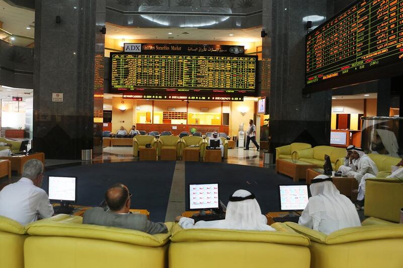 The ADX General Index has risen 32 per cent since the international index provider in June upgraded the UAE and its equities to emerging markets from its previous frontier-markets designation. Delores Johnson / The National
