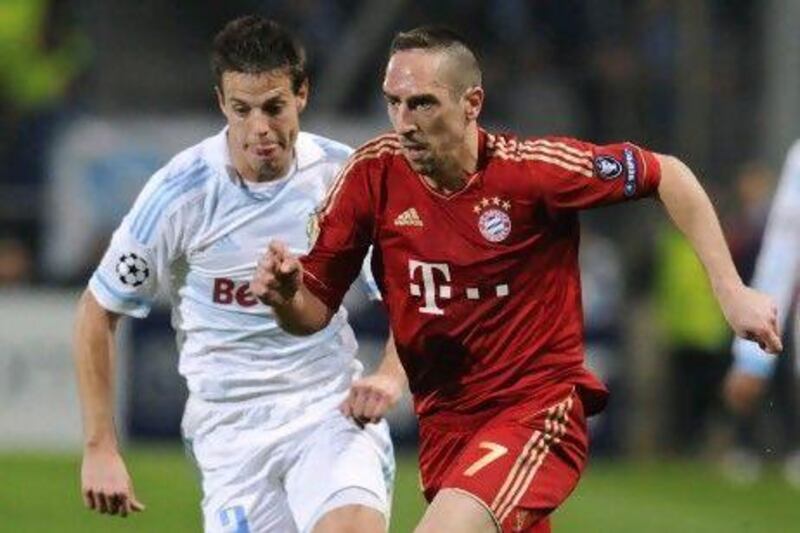 Franck Ribery put in an underwhelming display against Marseille in the first leg of Bayern Munich's Champions League quarter-final tie with them.