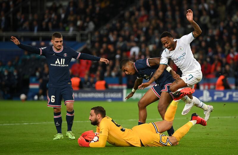 Raheem Sterling 7 – Was unlucky to hit the woodwork with a header and then again when he had the ball fired into his feet when unmarked in the area, but he couldn’t control it. Got the better of Kimpembe early in the second half but his shot couldn’t match his run. Getty Images