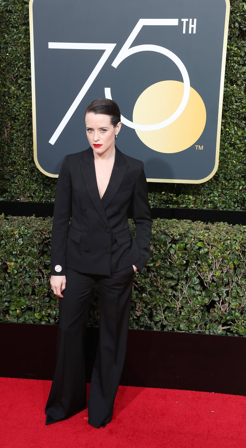 Claire Foy in Stella McCartney. Mike Nelson / EPA