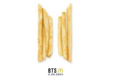The BTS Meal from McDonald's will debut in the US in May, then go global. Courtesy McDonald's