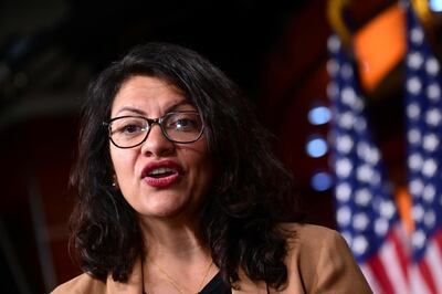 U.S. Rep Rashida Tlaib (D-MI) speaks at a news conference after Democrats in the U.S. Congress moved to formally condemn President Donald Trump's attacks on the four minority congresswomen on Capitol Hill in Washington, U.S., July 15, 2019. REUTERS/Erin Scott