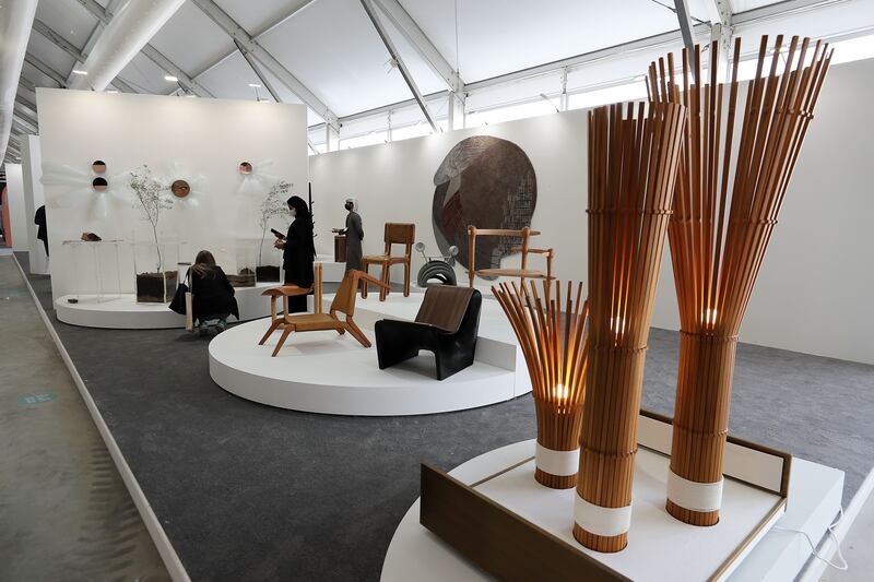 Items made by an Emirati designers on display in the Downtown Design exhibition