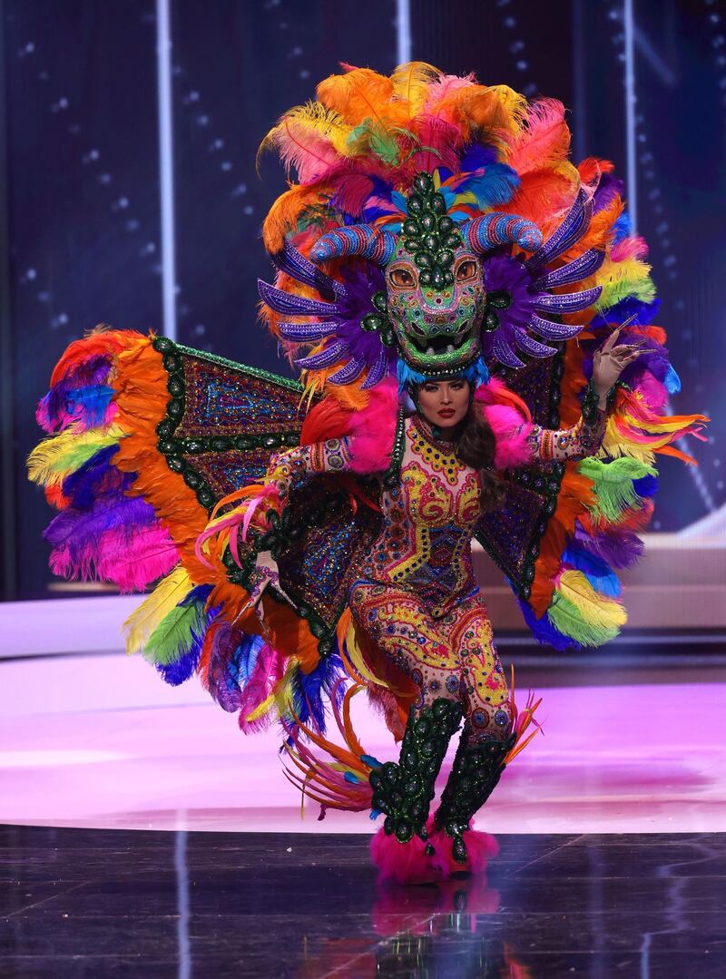 Miss Mexico Andrea Meza appears onstage at the Miss Universe 2020 National Costume Show at Seminole Hard Rock Hotel & Casino on May 13, 2021 in Hollywood, Florida. AFP