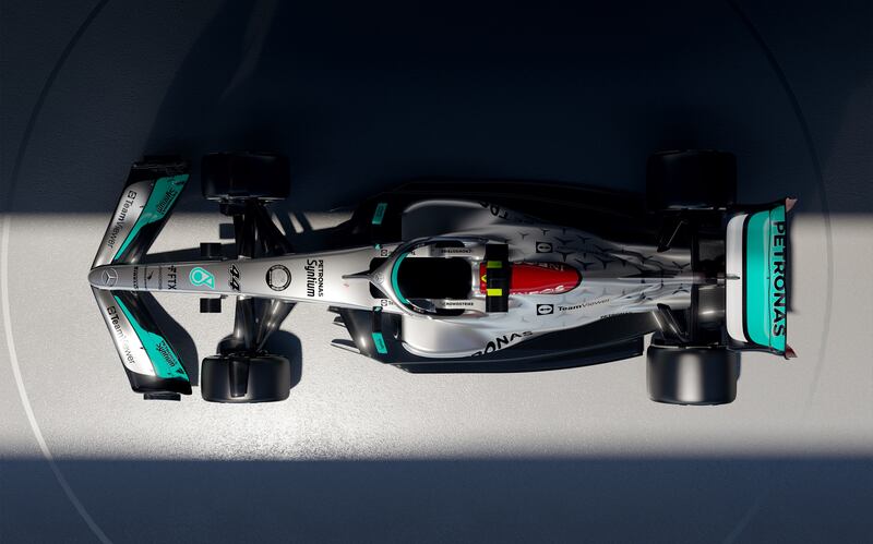 Mercedes's 2022 F1 car unveiled at Silverstone. PA