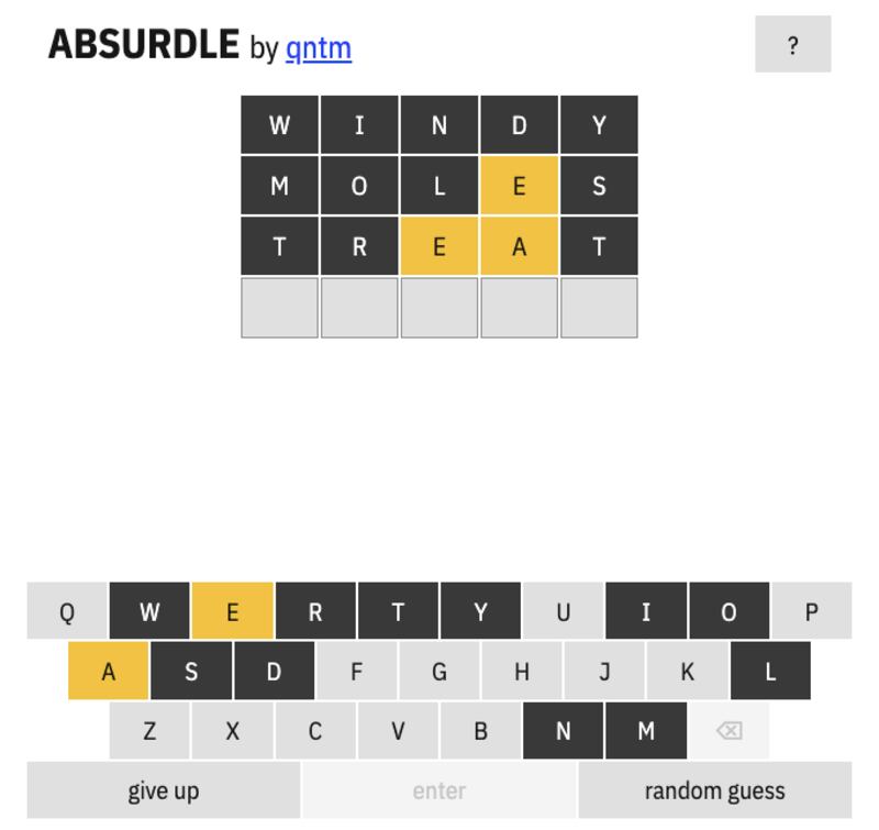 'Absurdle' is the 'adversarial variant' of 'Wordle'.