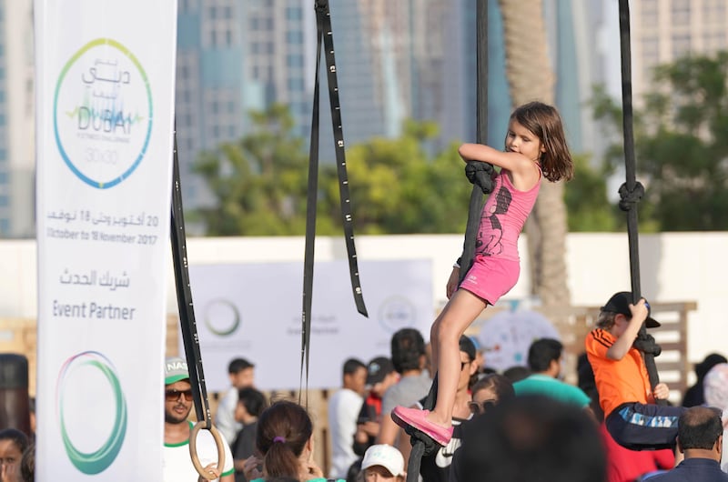 A young participant in the Dubai Fitness Challenge. Wam