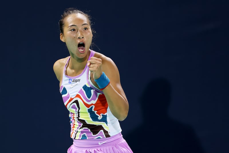 Qinwen Zheng of China beat Daria Kasatkina in the quarter-final of the Mubadala Abu Dhabi Open. Getty