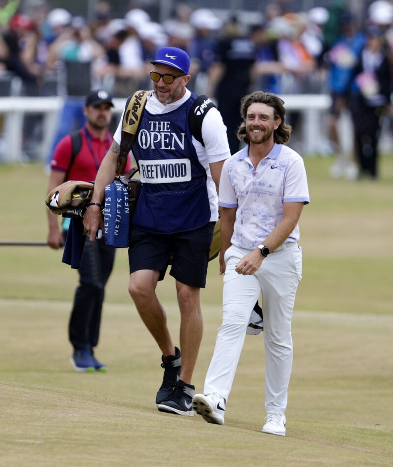 England's Tommy Fleetwood walks on the 18th. PA
